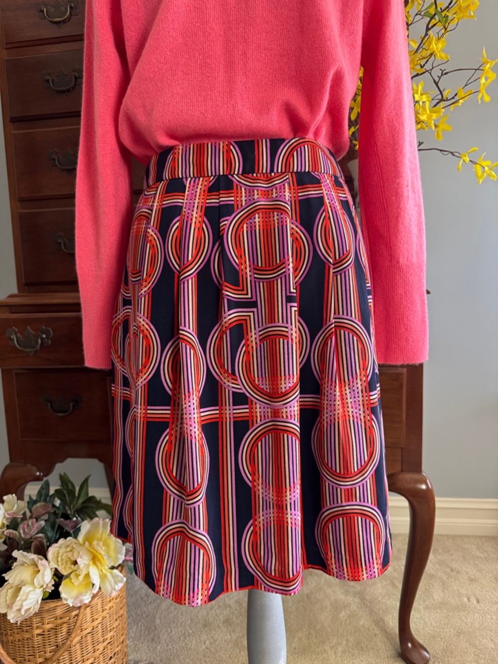 Banana Republic Retro Print Skirt Size 10 - Picture 3 of 9